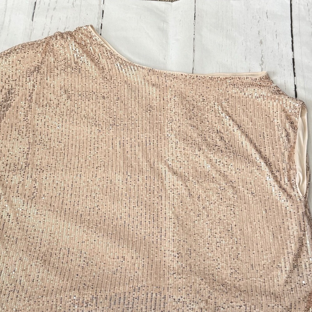 Torrid Top Women's 4 US 4X Rose Gold Off The Shoulder Sequin New - Picture 2 of 11